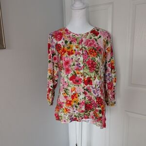 Roz & Ali Multicolor Floral Women's Cardigan